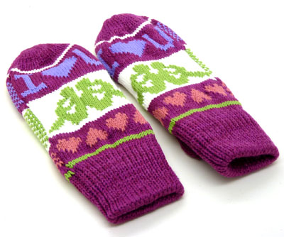 女士秋冬季毛线连指手套 韩版可爱保暖手套这个冬天不怕冷