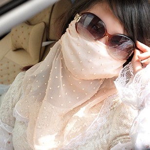 韩国夏季防UV旅行防晒口罩防尘户外超大护...