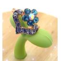 韩版多彩钛钢锆石潮人时尚彩色戒指 简约大气金戒指 潮流女多钻炫丽指环
