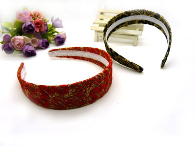 韩国钢卡发饰品蕾丝碎花朵豹纹褶皱压发发箍超宽边发卡头箍(B3-5-4)