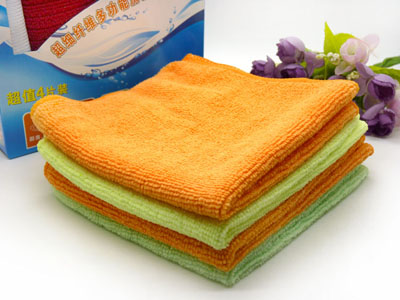 4条30*30装超细纤维洗车毛巾加厚款纳米棉吸水毛巾免划痕擦车巾（4条经编）B39-2-2