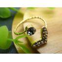 韩国韩版流行美 玫瑰金合金水钻 花朵海星款 闪亮尾戒指环