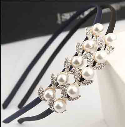 地球最低价韩版细镶钻珍珠发箍 头箍韩国 水钻简约甜美发卡六C4-1-4