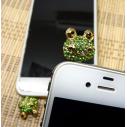 Frog可爱奢华水钻合金立体 耳机孔通用耳机塞 手机防尘塞(B3-2-1)