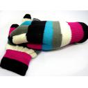 冬季保暖户外滑雪运动彩虹桥针织毛线手套