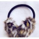 冬季新款女生仿兔毛耳罩 毛绒保暖耳套 时尚豹纹仿兔毛耳罩护耳B16后