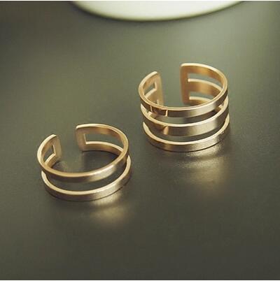 韩版时尚钛钢镀金个性镂空戒指 对戒女士手饰C5-2-4