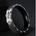  新款韩版时尚首饰 钛钢水钻情侣戒指 戒子饰品