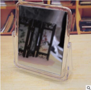 026十元店厂家直销 椭圆形透明台镜 桌面梳妆镜 双面台式小镜子E2-3-3
