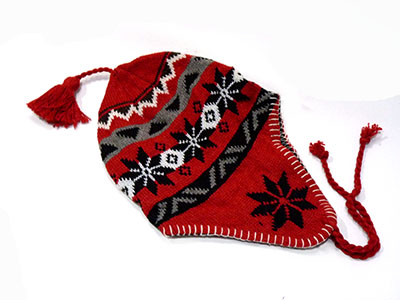 买贵10倍退款新款冬季韩版针织帽 成人女士毛球帽 提花保暖毛线雷锋帽 潮六B18-1-2