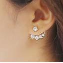 淘宝热卖 韩版时尚高档耳饰 不对称夸张珍珠水钻耳钉混批 女C3-1-2
