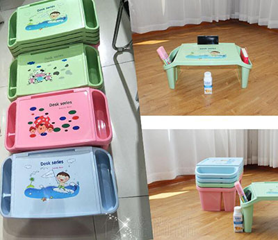 777-2懒人书桌儿童床上桌塑料儿童饭桌...