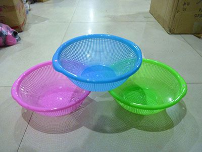 28双耳多功能沥水篮 家用圆形镂空沥水篮 厨房洗菜篮淘米箩塑料沥水篮北A13-2-1