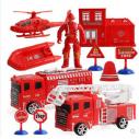 特价消防战队回力玩具迷你仿真工程车 回力工程车套装NO.66166  E8-4－2