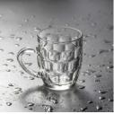 K0013大号300mL加厚耐热玻璃杯子家用带把杯茶杯果汁杯啤酒杯B18-1-1