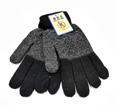 男款冬天防寒手套秋冬新款毛线针织手套学生秋冬保暖手套6号六B22-1-2