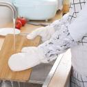 单只带袖套家用刷碗神奇不沾油双层加长款竹纤维洗碗手套