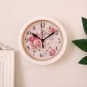 创意学生卧室静音时钟表壁钟圆形带花钟表