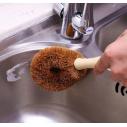 厨房神器0558天然椰棕不粘油长柄锅刷洗碗刷除油清洁刷去污刷子A7-2-3