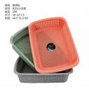 8252方筐果蔬蓝镂空洗菜篮塑料厨房水果蔬菜洗菜盆沥水篮200个/箱六B6-3-1