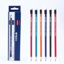 晨光HB铅笔 AWP30901多彩条纹铅笔 带橡皮三角杆矫正握姿学生铅笔/六B42-1-2六B42-2-5
