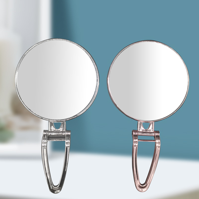 101 银色 圆形便携式可折叠双面镜 公主镜子高清旋转化妆双面镜子  C-10-1-3