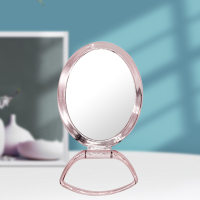 202 玫瑰金 椭圆形便携式可折叠双面镜 公主镜子高清旋转化妆双面镜子六C5-1-6
