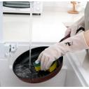 小鹿防水耐用型透白薄款洗碗手套胶皮洗衣服厨房家务塑胶清洁手套六B31-2-4