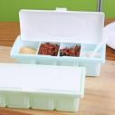 4格調料盒多功能塑料鹽味精調料瓶廚房用分隔帶勺子/B22-4-2