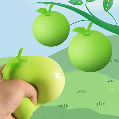 水果捏捏乐-苹果  解压球玩具充粉水果造...