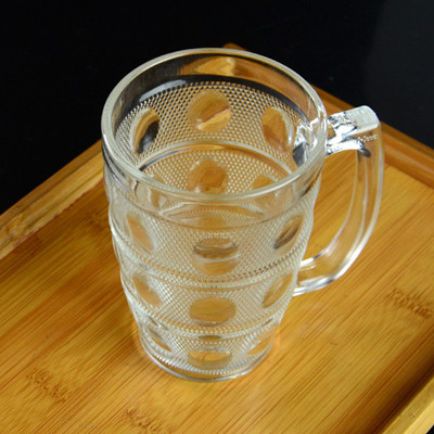 ZB-34A玻璃杯350ml 带把玻璃杯家用耐热泡茶杯水杯大容量扎啤杯果汁杯啤酒杯牛奶杯子 B18-4-1