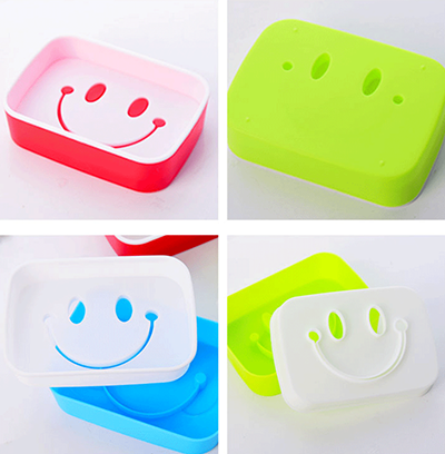 双层创意笑脸香皂盒卫生间沥水肥皂架/D7-1-3
