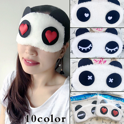 个性睡眠眼罩遮光透气可爱表情熊猫棉眼罩B...