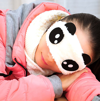 个性睡眠眼罩遮光透气可爱表情熊猫棉眼B41-1-2