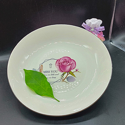 6号 陶瓷餐具碗盘8.3英寸果盘饭盘盘子金花果盘饭盘（破损自理）D3-3-1