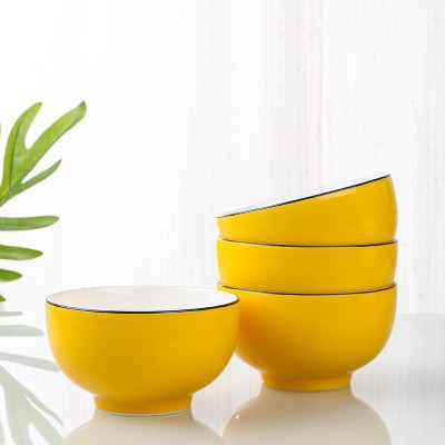 4.5寸芝士碗 歐式創意沙拉碗個性泡面湯碗ins風釉下彩陶瓷餐具（破損自理） D1-2-1