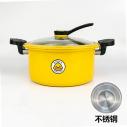 G.DUCK双耳麦饭石5.5L微压力锅家用黄鸭大容量电磁炉燃气杜通用微压锅B36-2-2