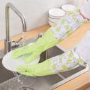 冬季加绒厨房橡胶清洁神器 花朵荷花边洗碗手套（200/箱）个D5-1-2