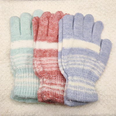 2号女款冬季保暖防寒针织毛线手套全指手套...
