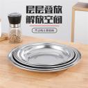 24 不锈钢圆形浅盘 餐厅食堂商用家用菜盘子菜碟饭盘装菜盘多用盘子--24 浅盘 500/件六B38-2-1