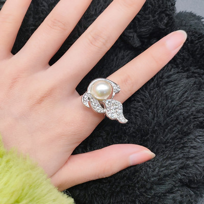 特价15号时尚珍珠戒指高级轻奢水钻指环 ...