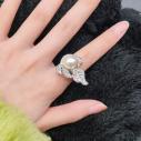 特价15号时尚珍珠戒指高级轻奢水钻指环 C10-2-2