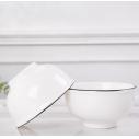 4.5英寸多用碗纯白黑边面碗--白瓷圆碗120/件六A4-2-1