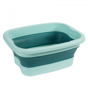 折叠泡脚桶塑料洗脚盆伸缩旅行便携式按摩洗脚神器-不带盖款 （28/箱）个 绿色六B17-2-2