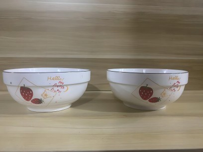 特价一等7寸草莓护边碗 -陶瓷碗米饭碗家...