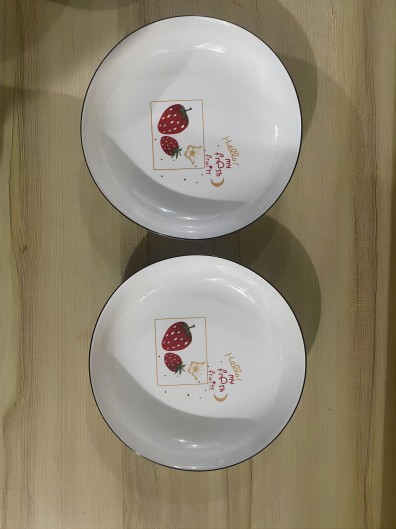 特价一等7寸盘草莓小清新果盘饭盘陶瓷盘7...