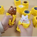 创意新款可爱奶酪老鼠杯发泄捏捏乐恶搞松鼠杯减压发泄挤压玩具24/盒六B25-4-2