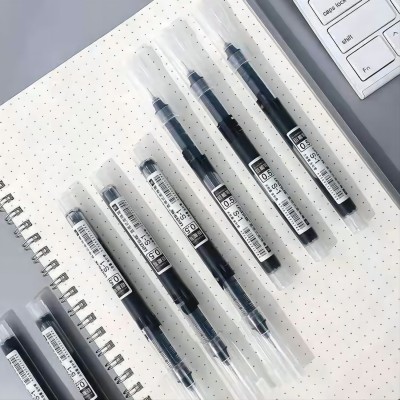 HP-BO12吸卡两支走珠笔 直液式中性笔水笔签字笔 全针管考试笔（黑）六B24-2-4