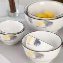 （一等）6寸面碗家用碗陶瓷面碗创意北欧风吃饭碗—金羽毛60个/件ZBJ