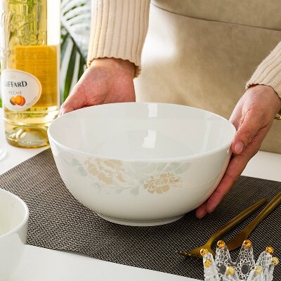 （一等）8寸沙拉碗陶瓷泡面碗韩式创意家用...